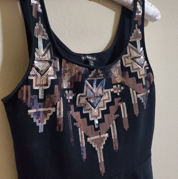 Express | sequin peplum top - Picture 3 of 9